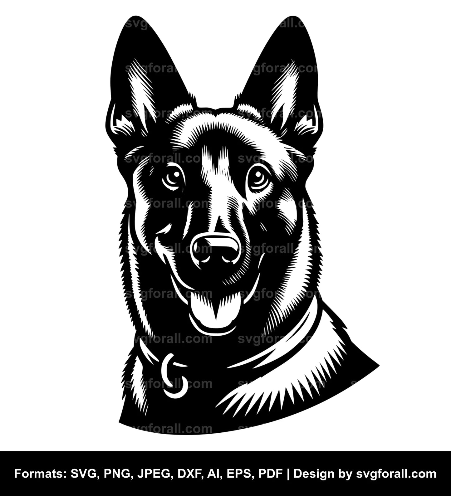 Belgian Malinois Dog Black SVG