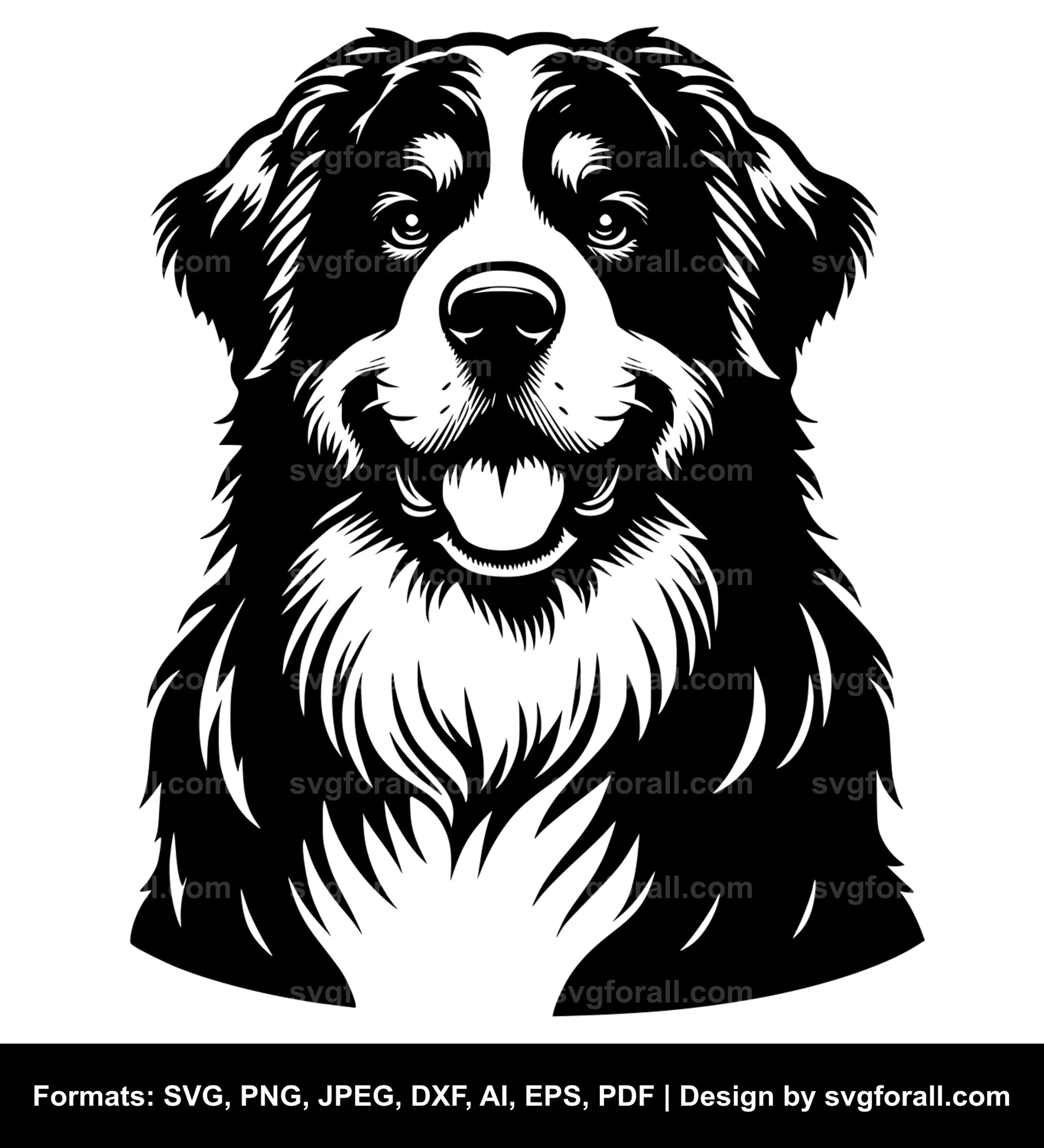 Bernese Mountain Dog Black SVG