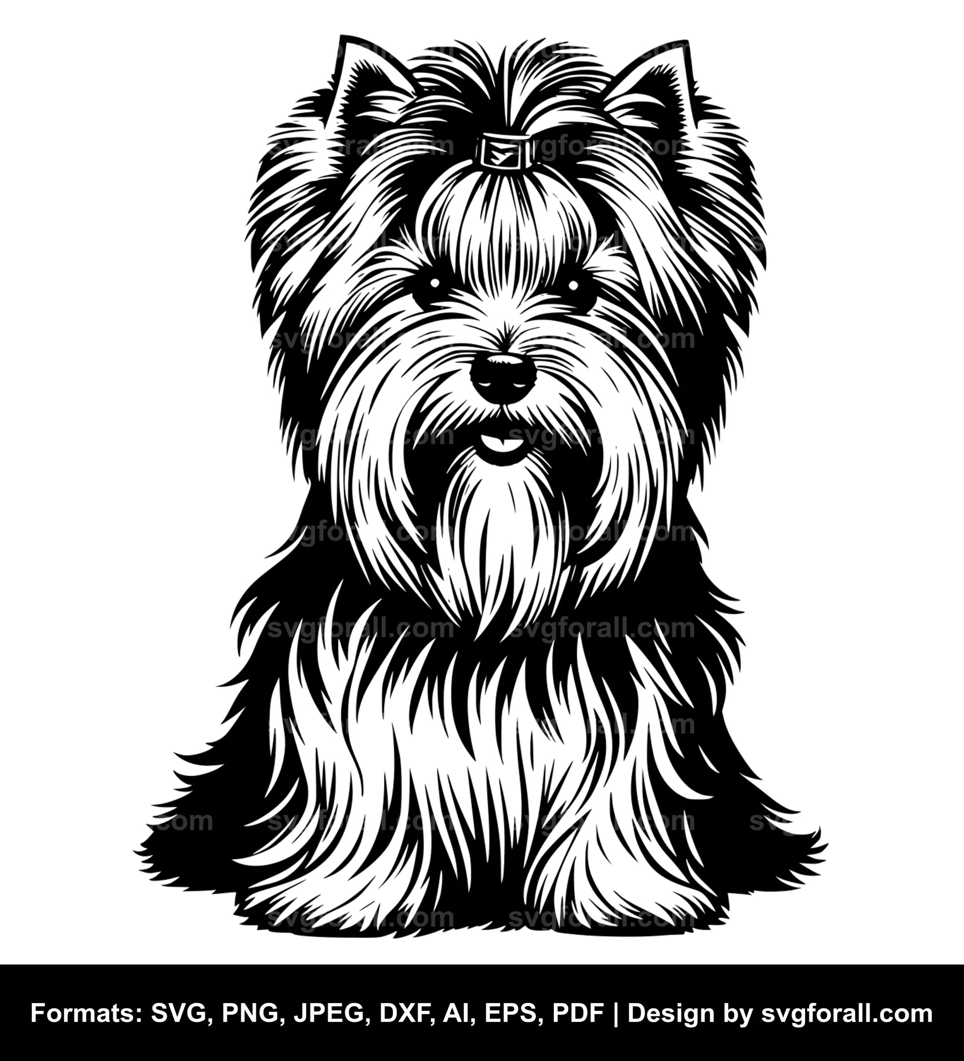 Biewer Terrier Dog Black SVG