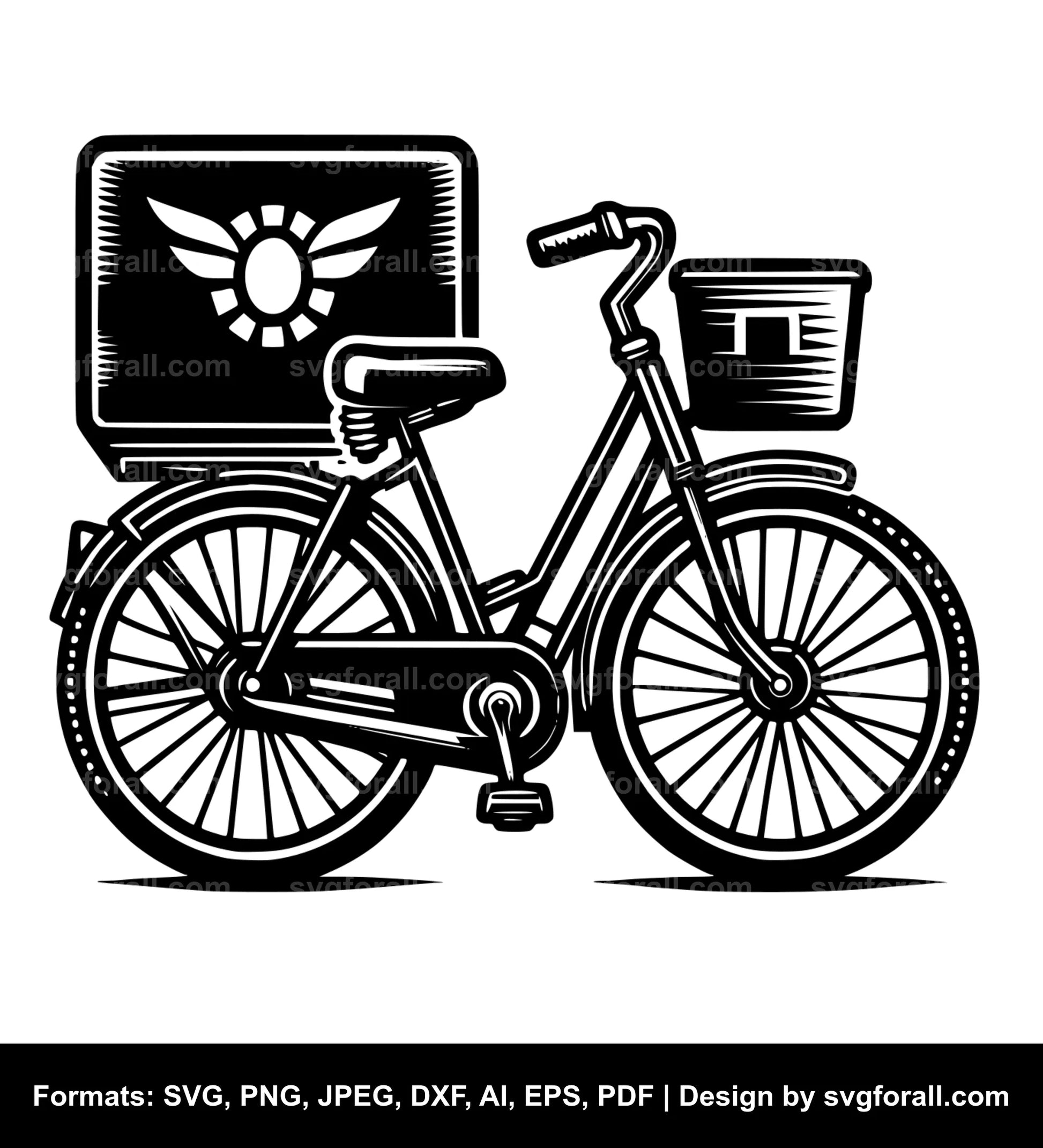 Bike Delivery Black SVG