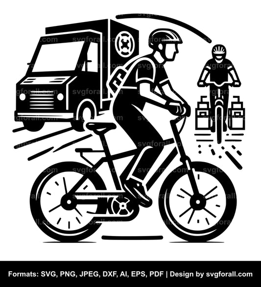 Bike Delivery SVG Vector