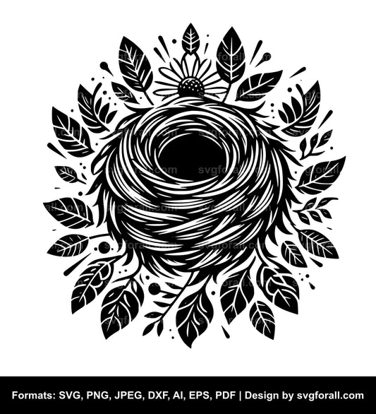 Bird Nest Black SVG