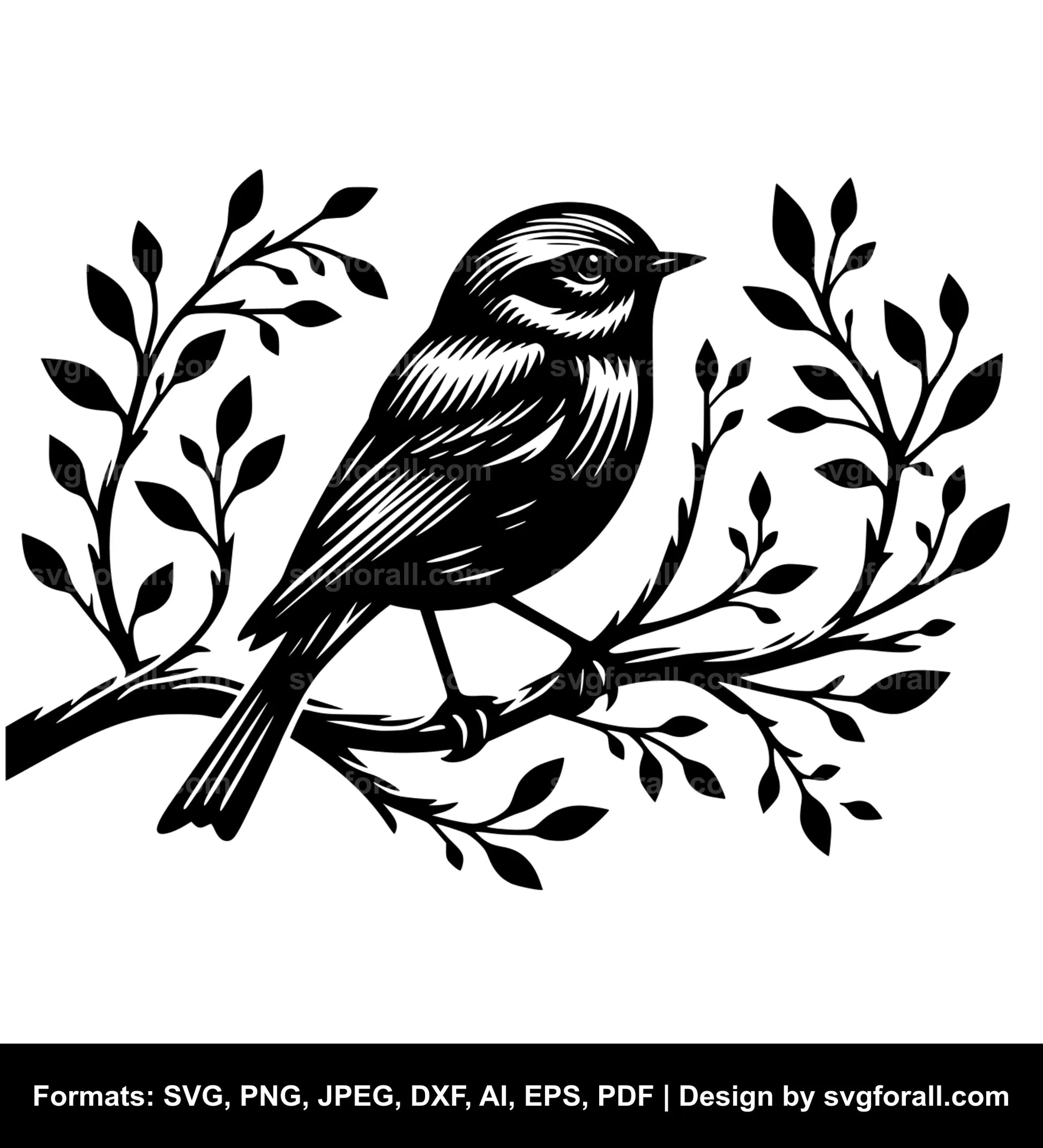 Bird On Branch SVG PNG