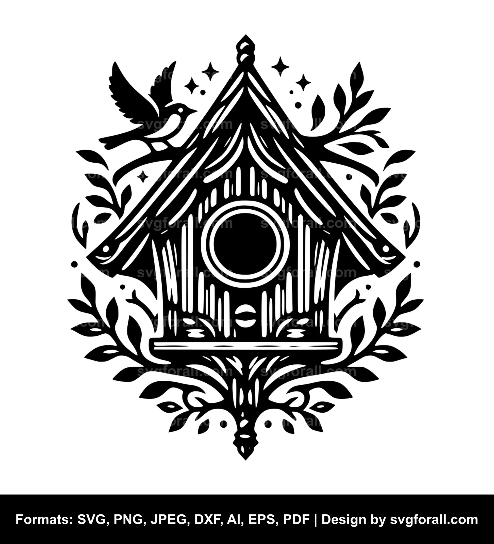 Birdhouse Black SVG