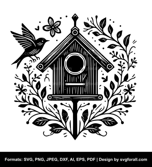 Birdhouse Black SVG PNG