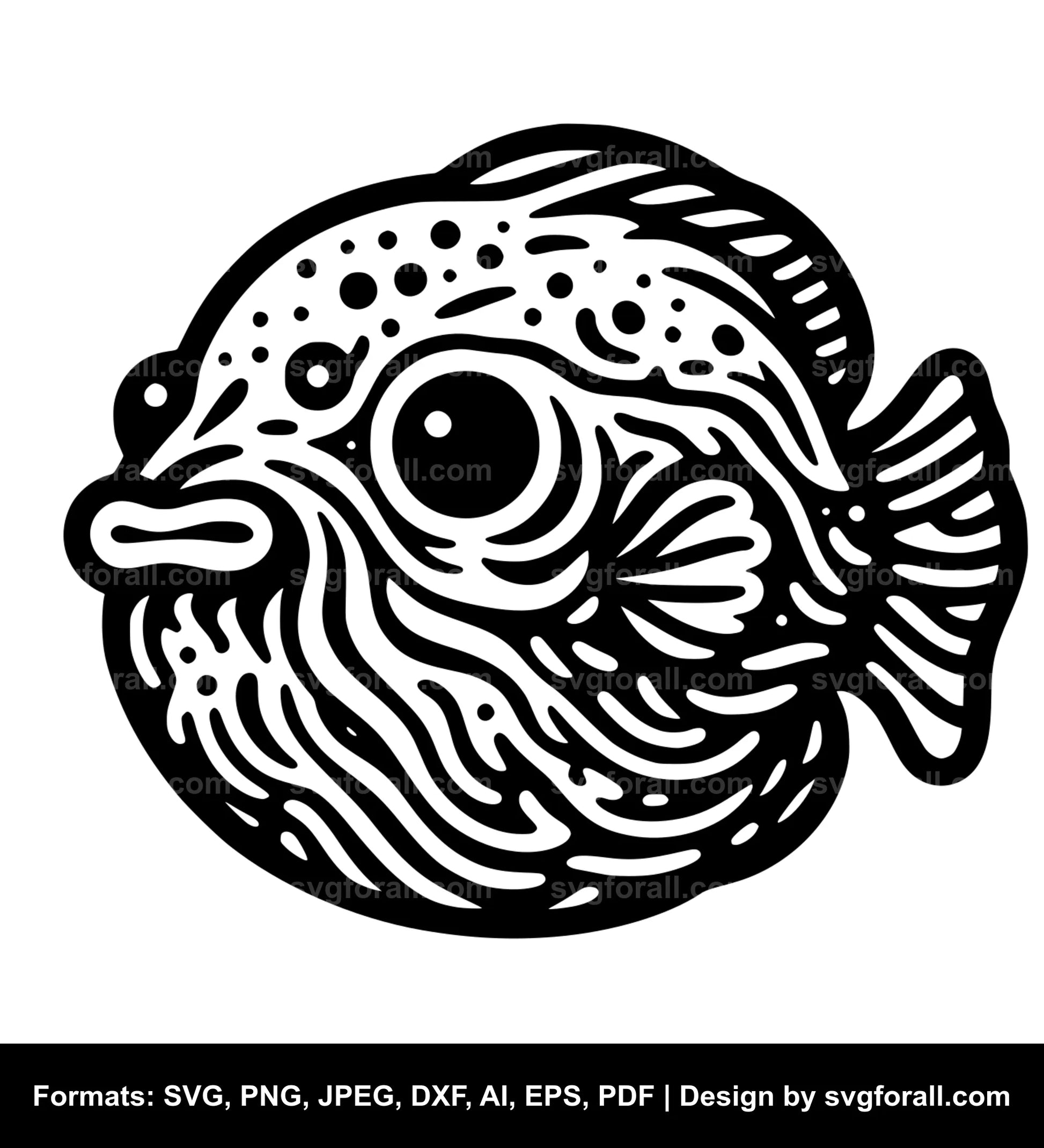 Blobfish Fish Black SVG