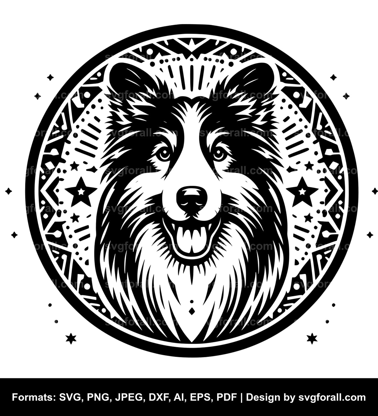 Border Collie Dog SVG File