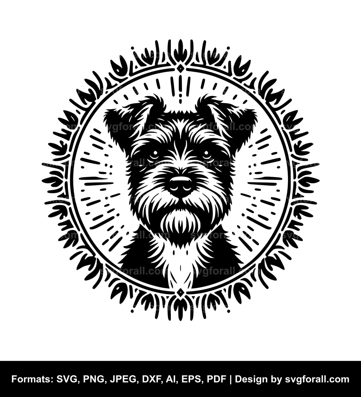 Border Terrier Dog SVG Vector