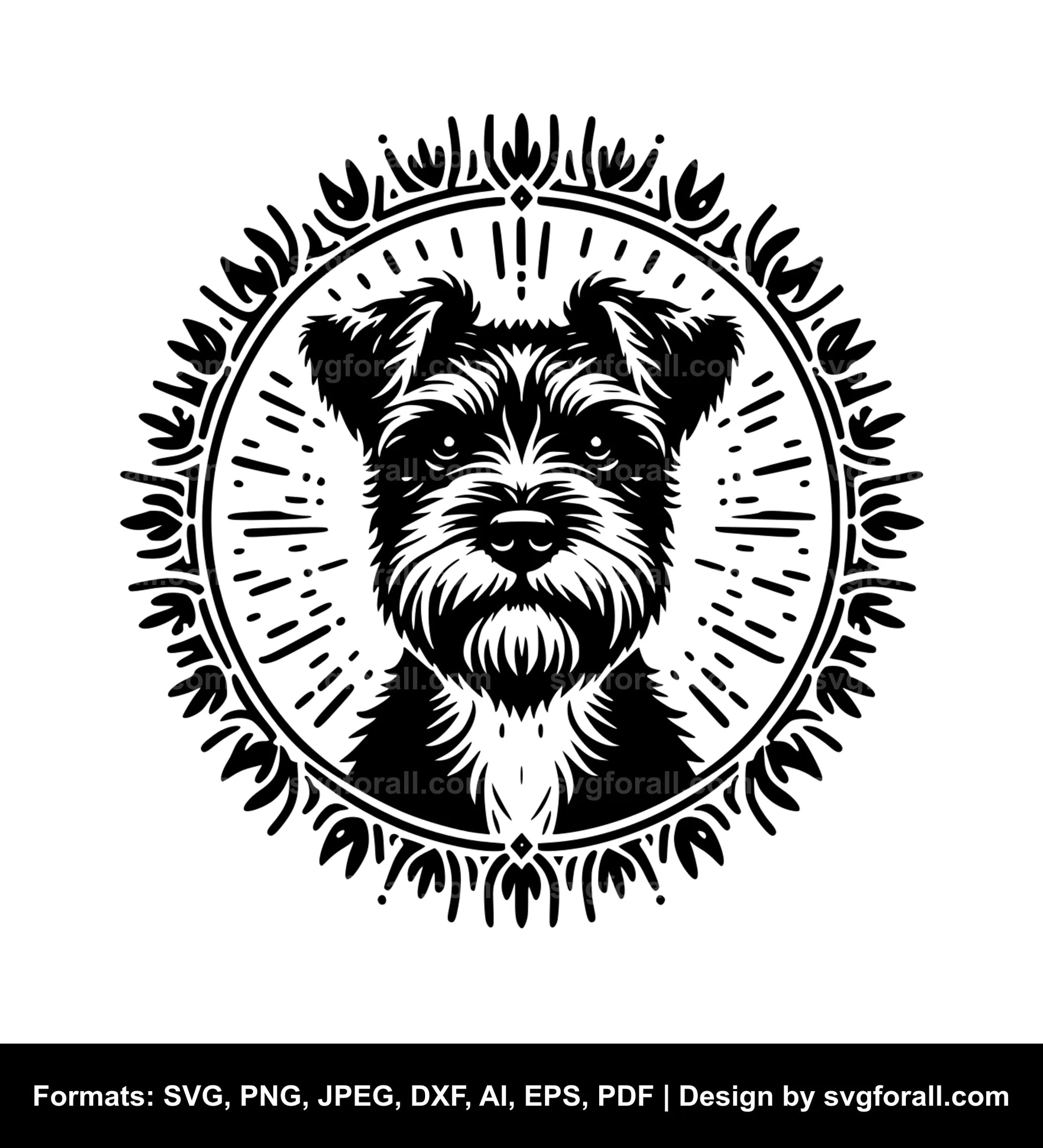 Border Terrier Dog SVG Vector