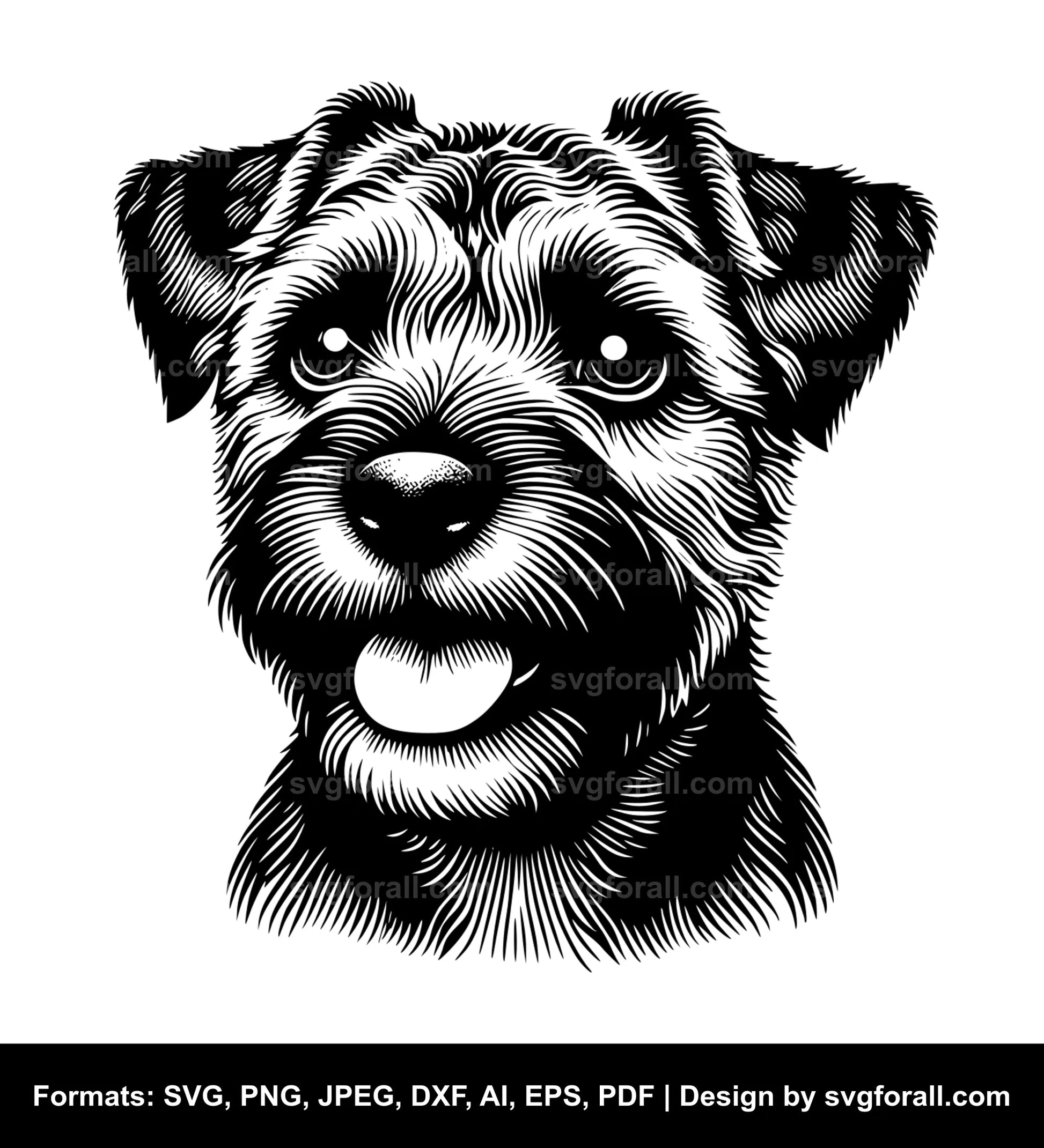 Border Terrier Dog Vector SVG