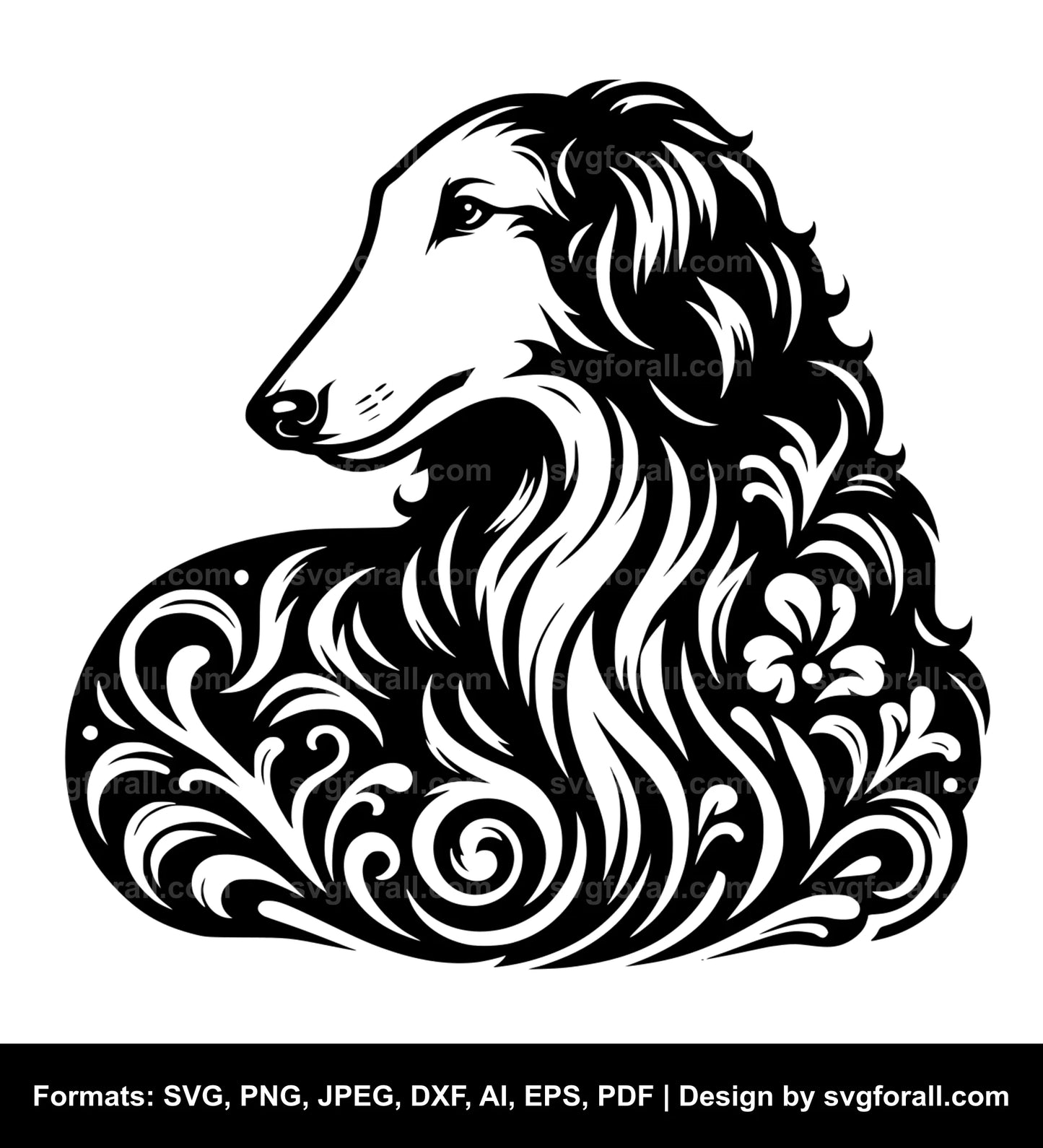 Borzoi Dog SVG