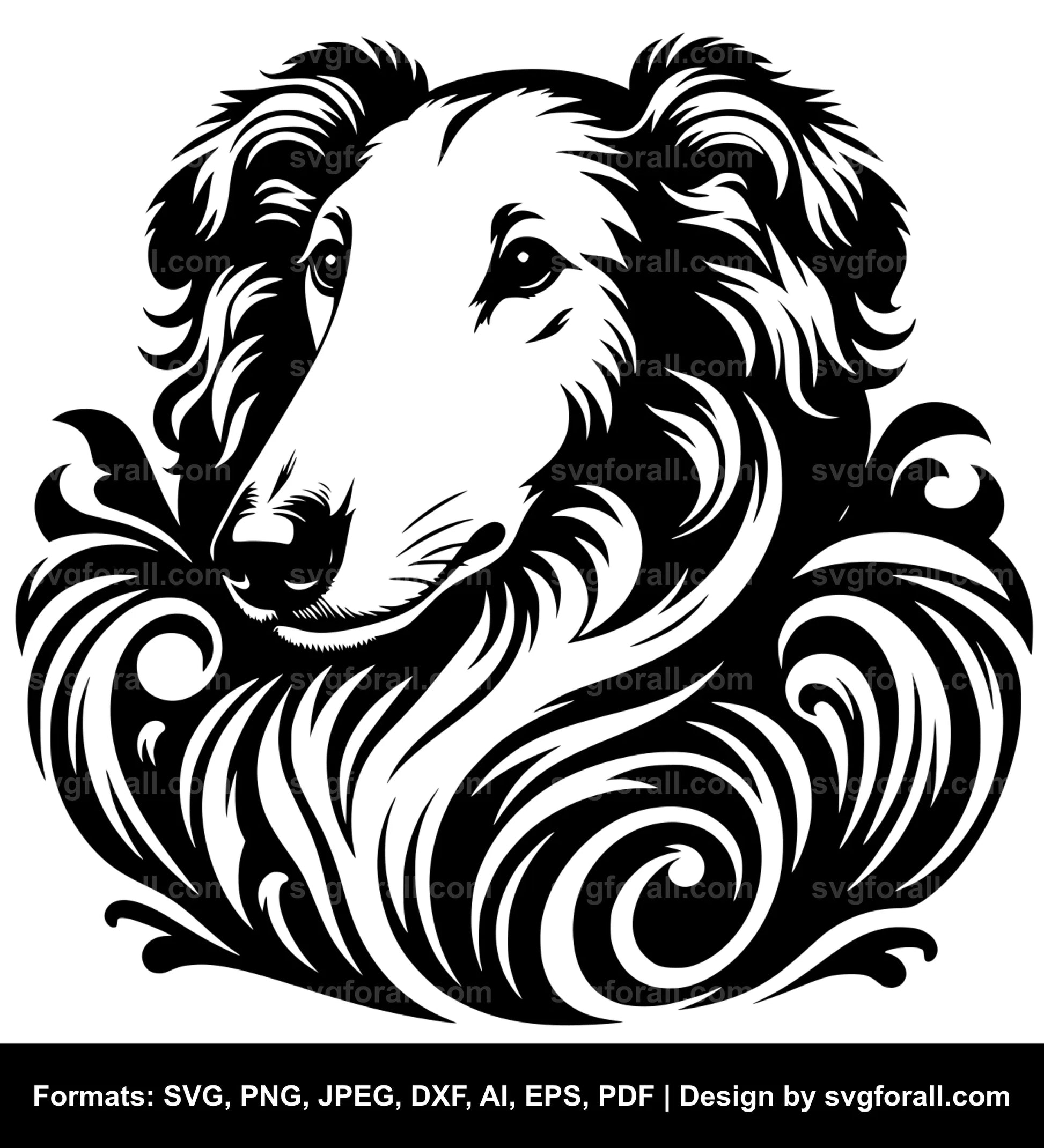 Borzoi Dog SVG File