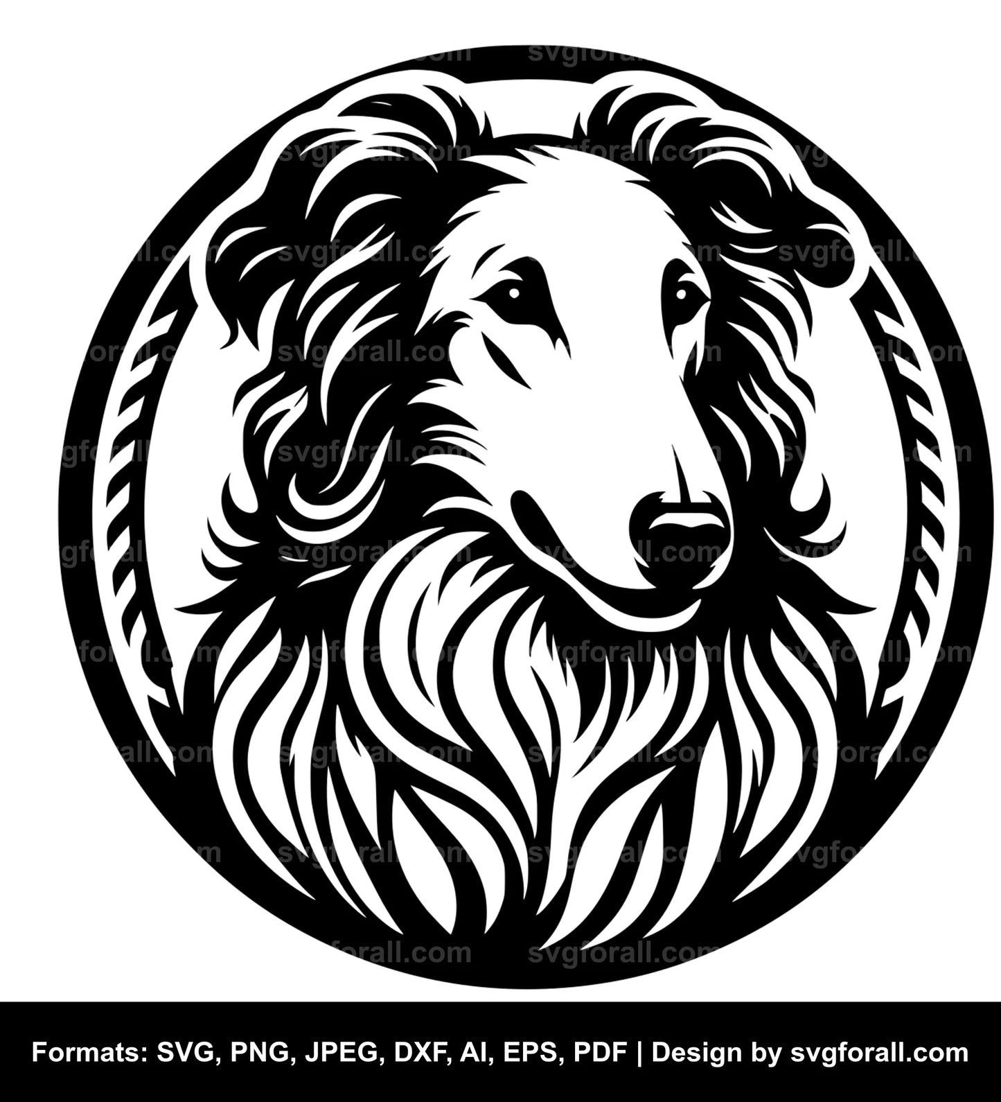 Borzoi Dog SVG Vector