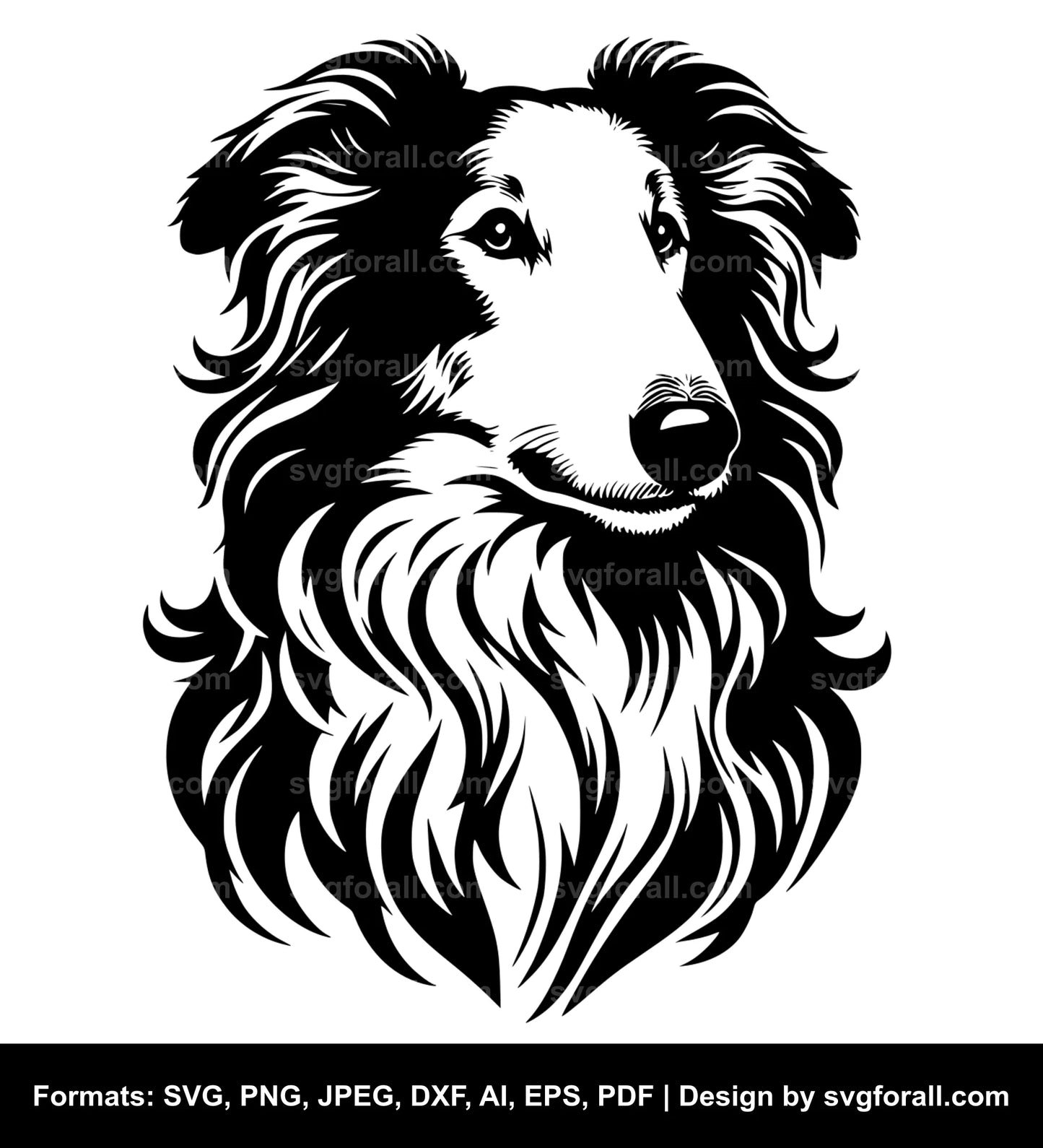 Borzoi Dog Vector SVG