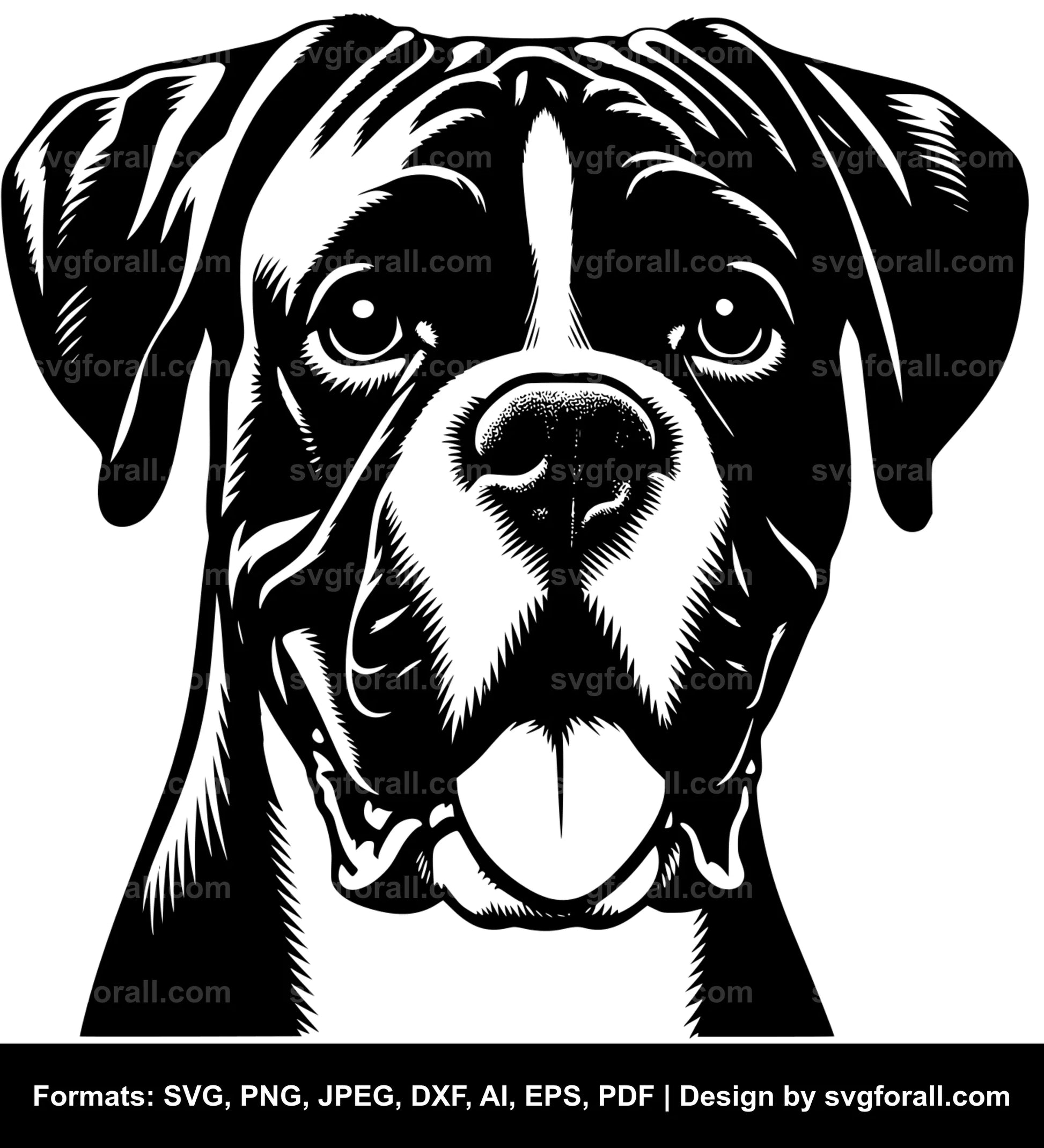 Boxer Dog Black SVG