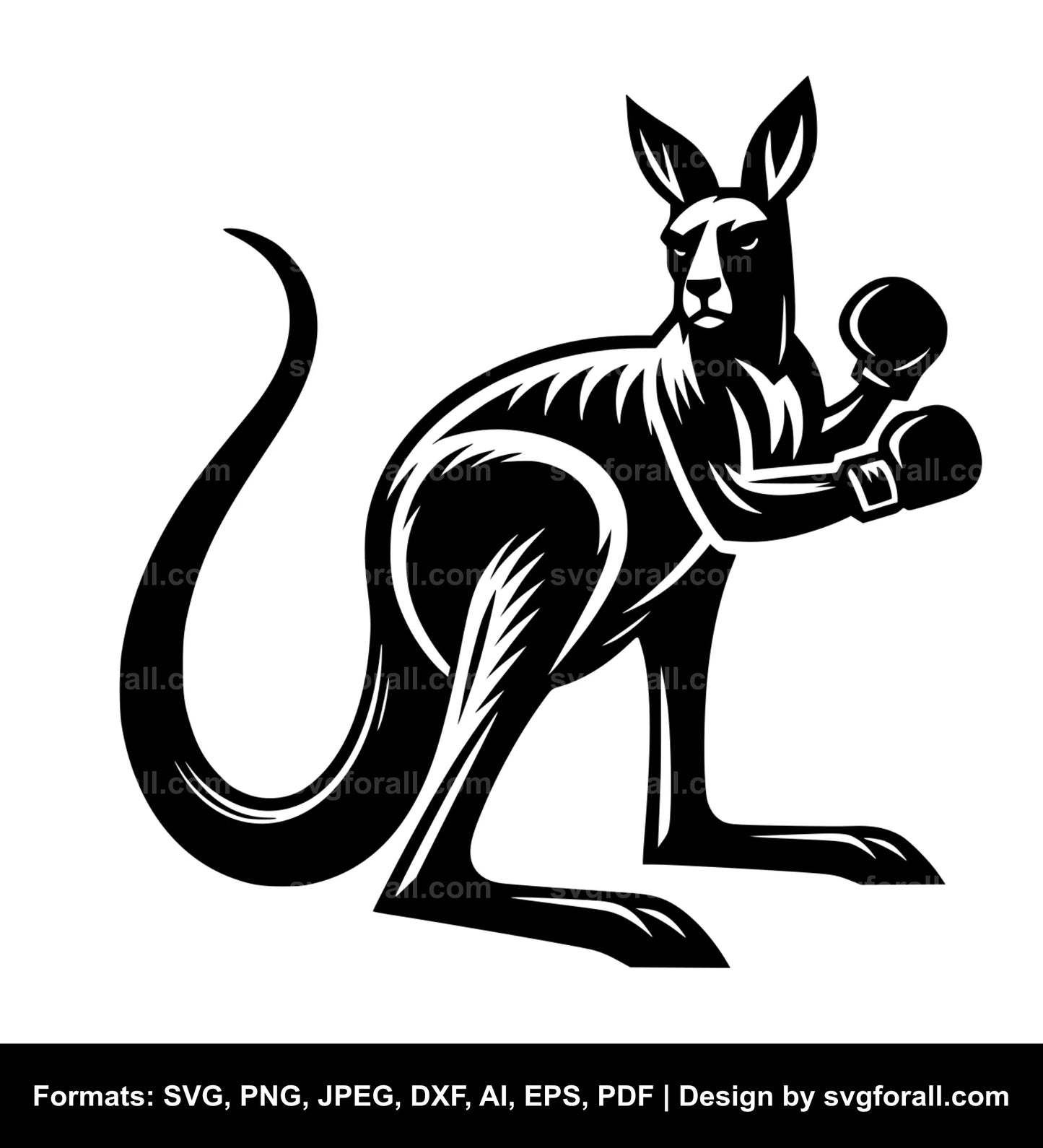 Boxing Kangaroo Clipart SVG