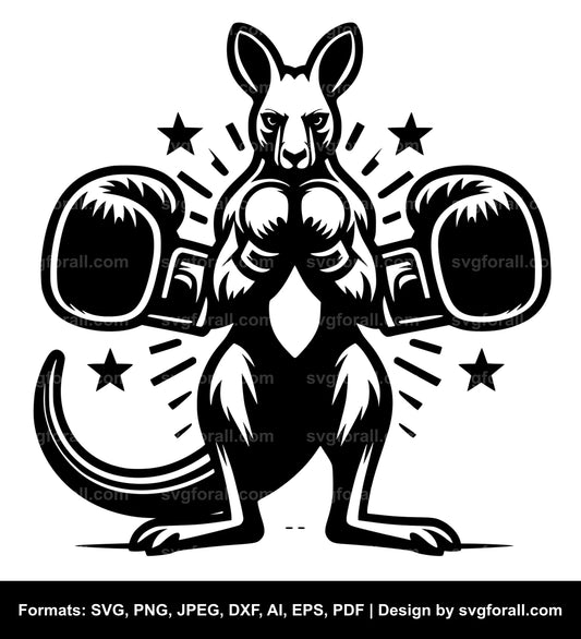 Boxing Kangaroo Cricut SVG