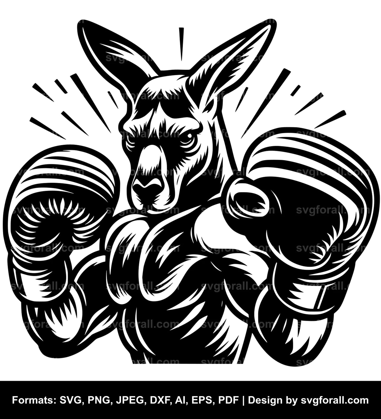 Boxing Kangaroo For Cricut SVG