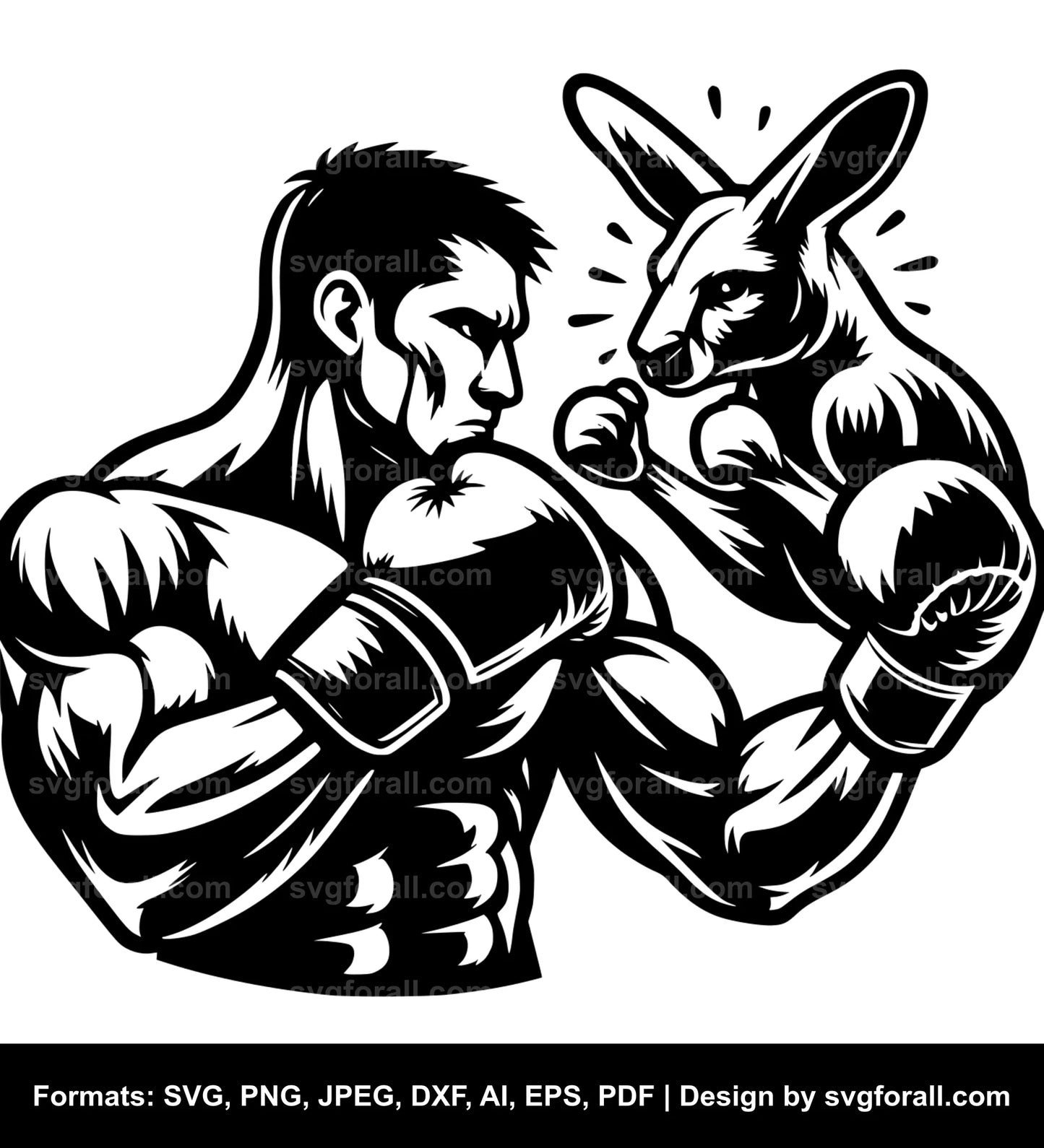 Boxing Kangaroo SVG