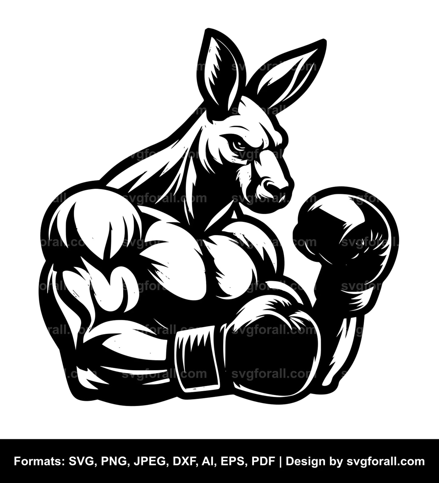 Boxing Kangaroo SVG Clip Art