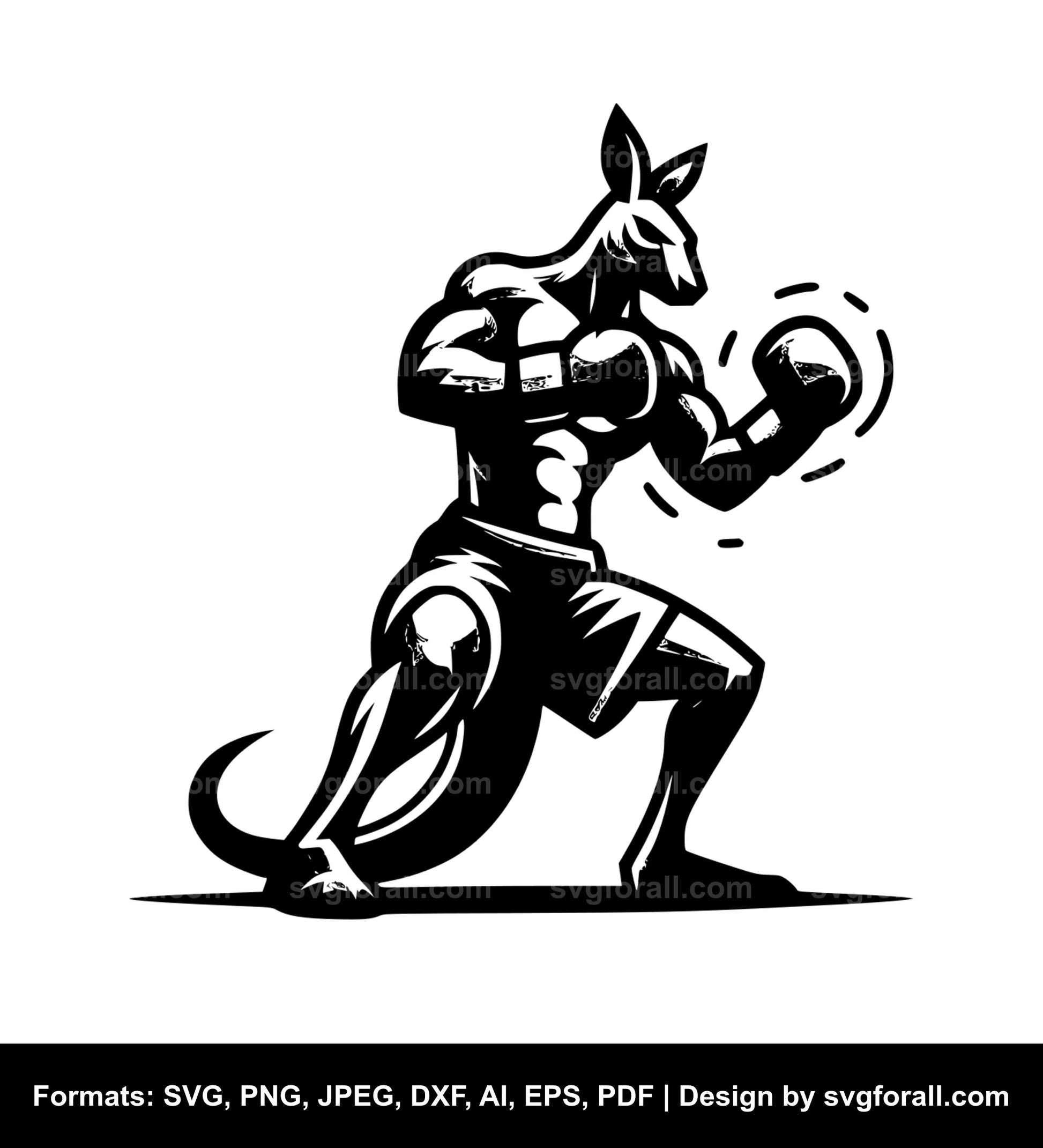 Boxing Kangaroo SVG Clipart