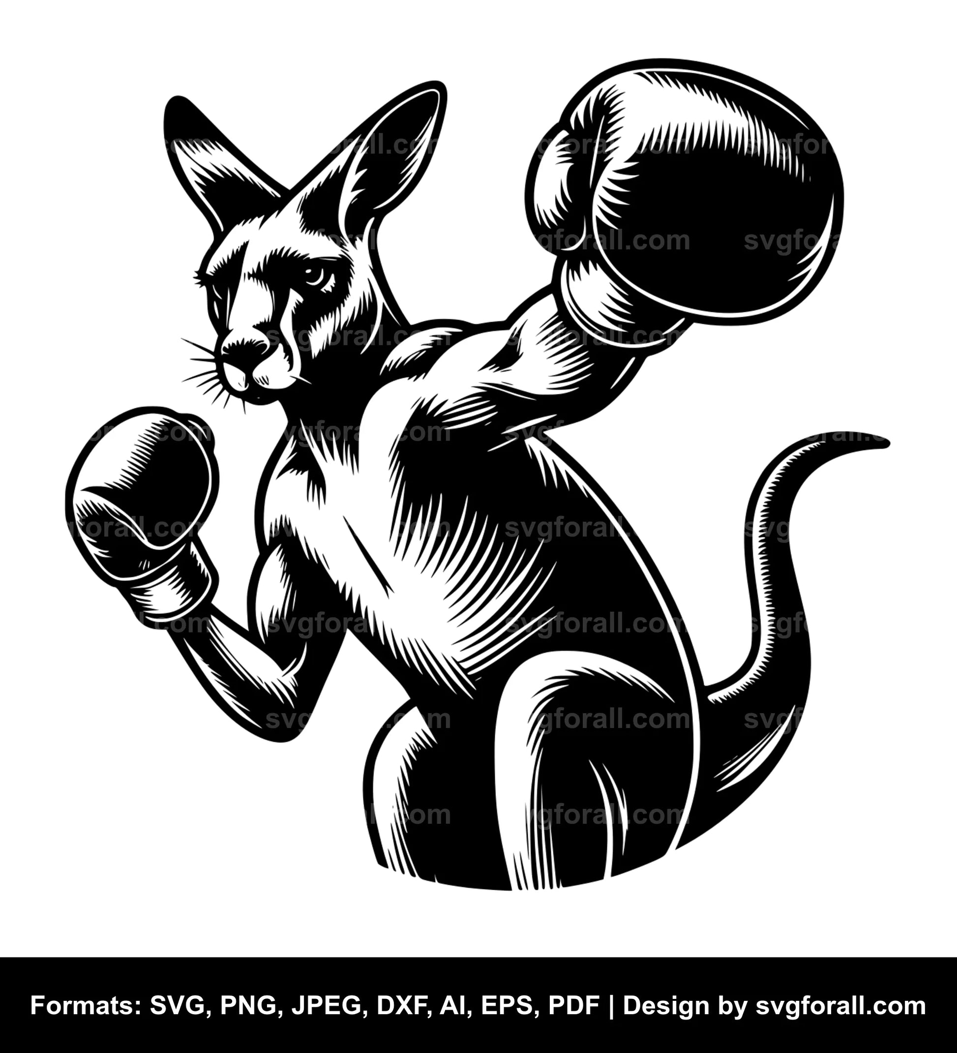 Boxing Kangaroo SVG Cut Files