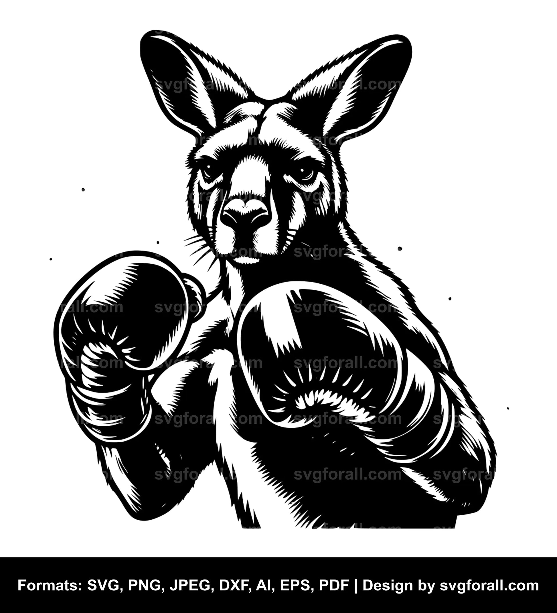 Boxing Kangaroo SVG PNG Image