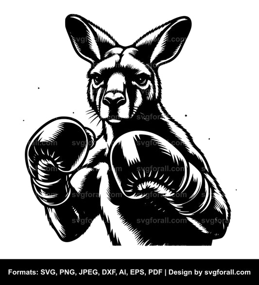 Boxing Kangaroo SVG PNG Image