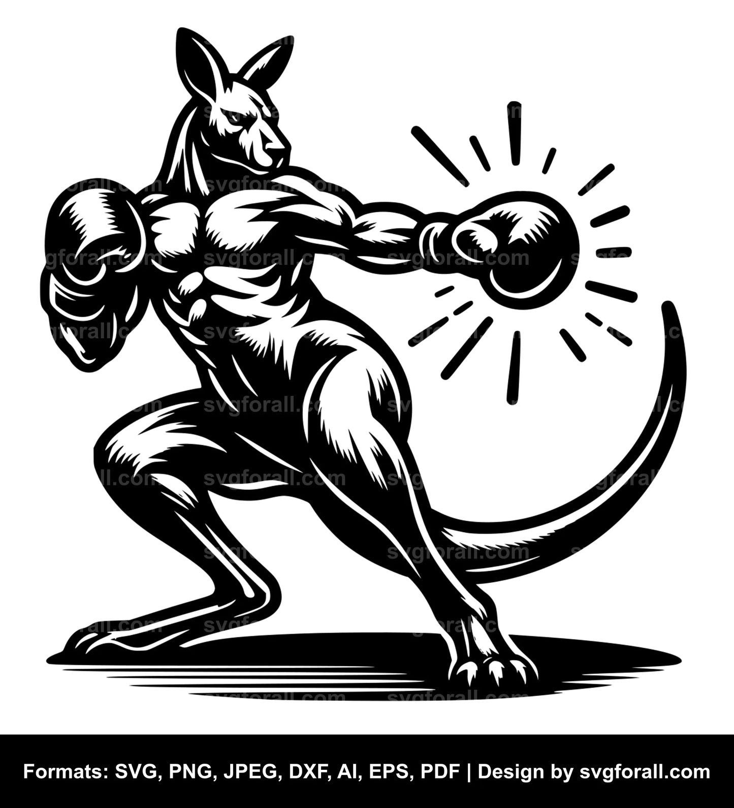 Boxing Kangaroo SVG Vector