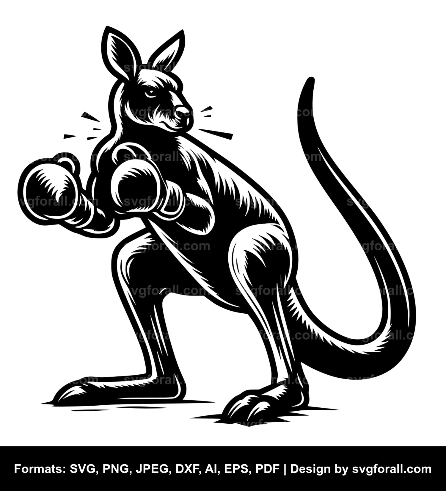 Boxing Kangaroo SVG Vector File