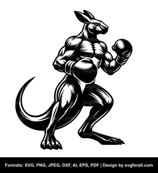 Boxing Kangaroo Vector SVG