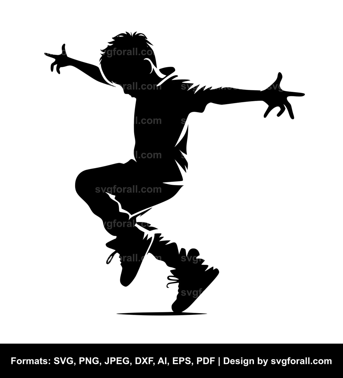 Boy Dancing Clipart SVG