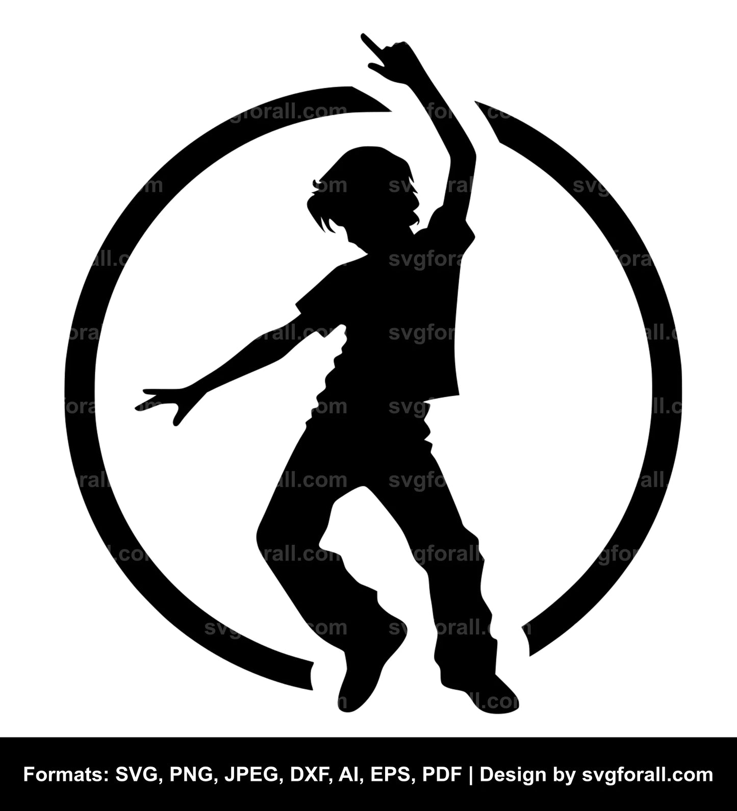 Boy Dancing SVG Design