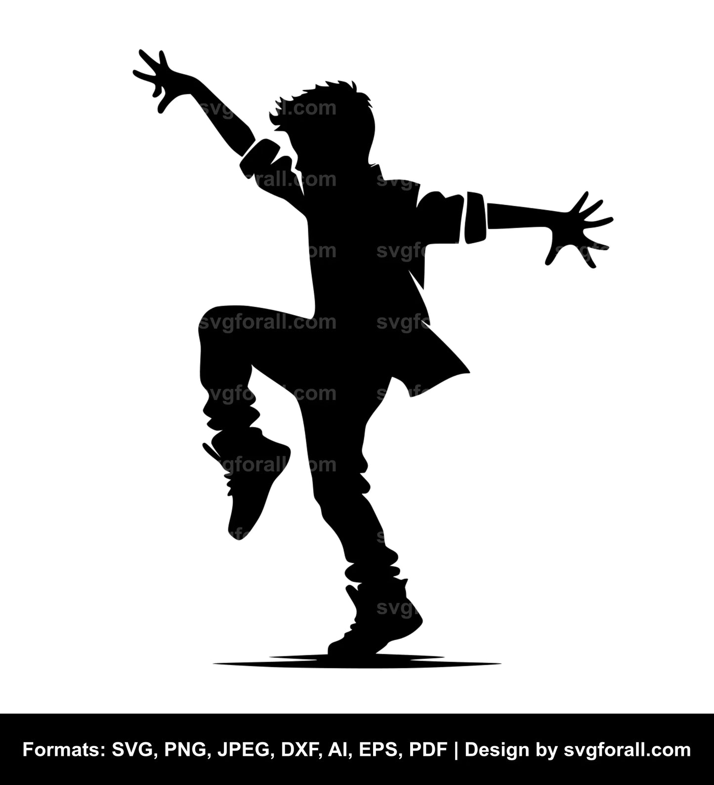 Boy Dancing SVG Vector