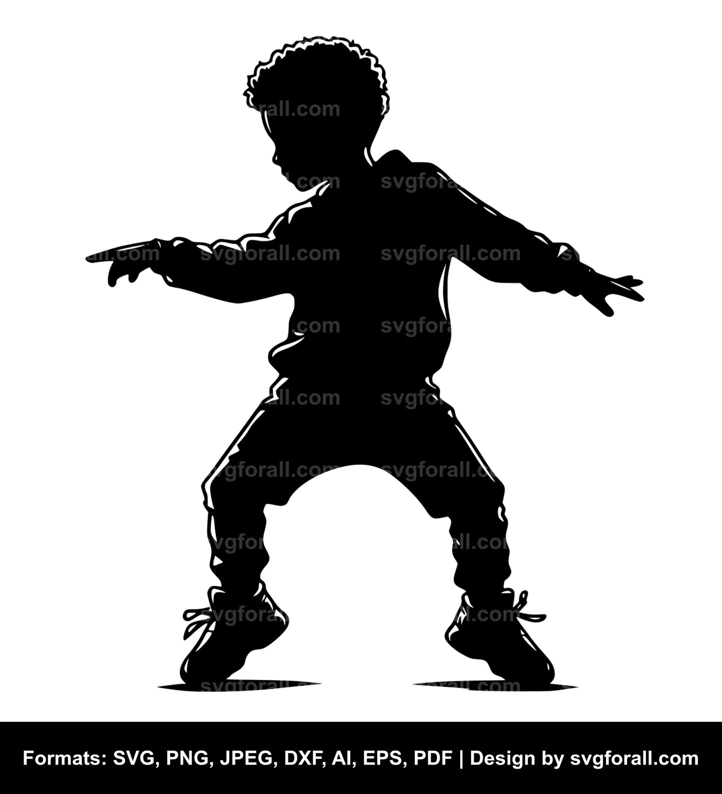 Boy Dancing Vector SVG