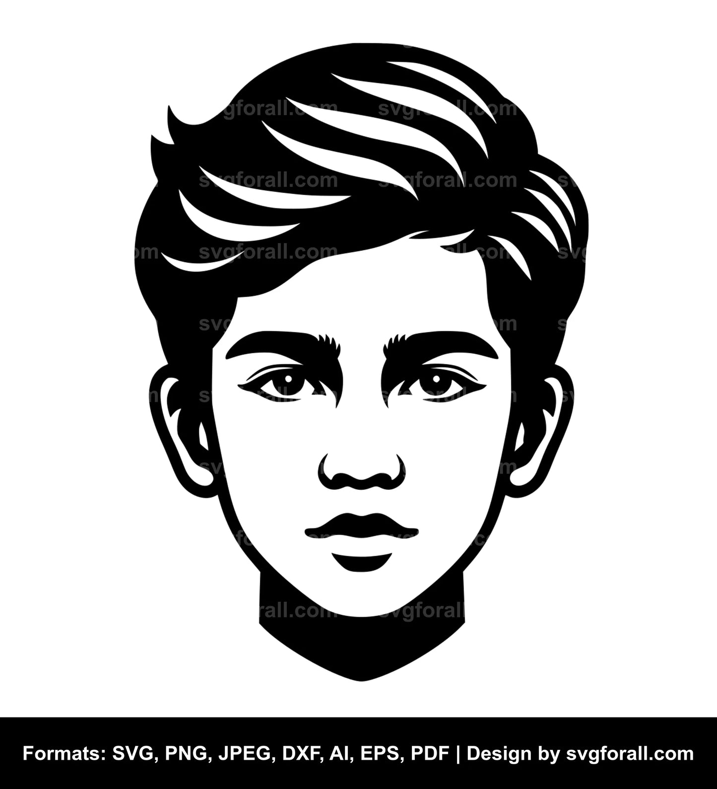 Boy Face SVG PNG