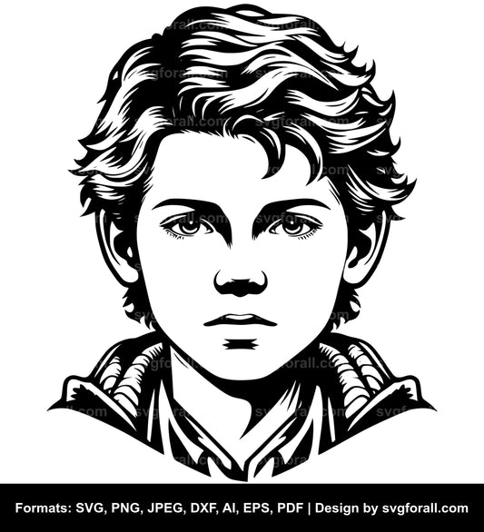 Boy Face SVG Vector