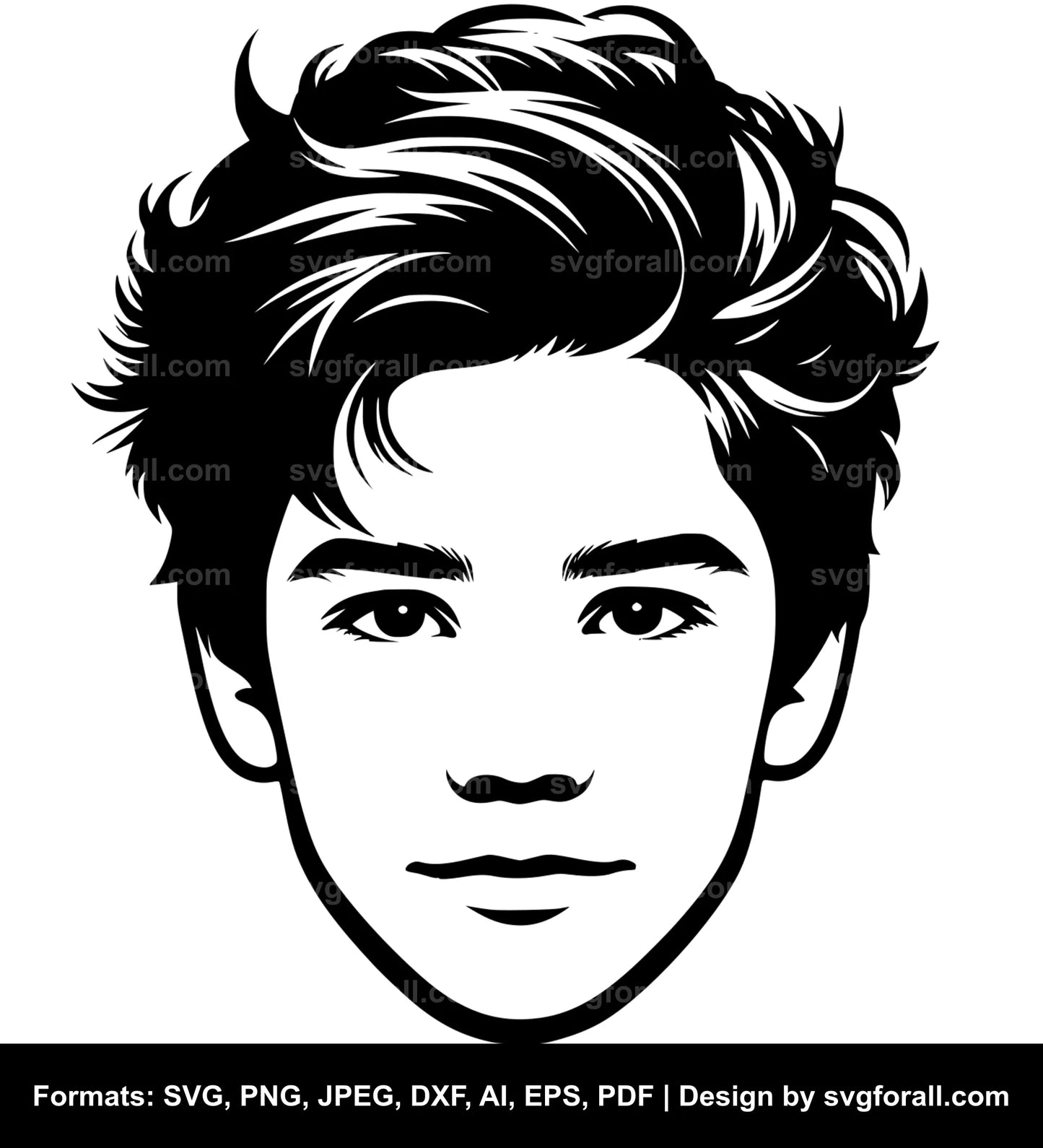 Boy Face Vector SVG