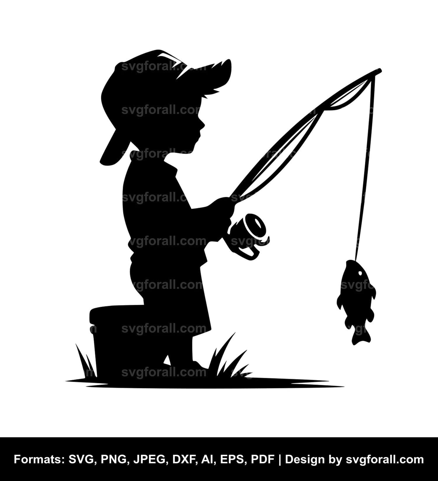 Boy Fishing Cricut SVG