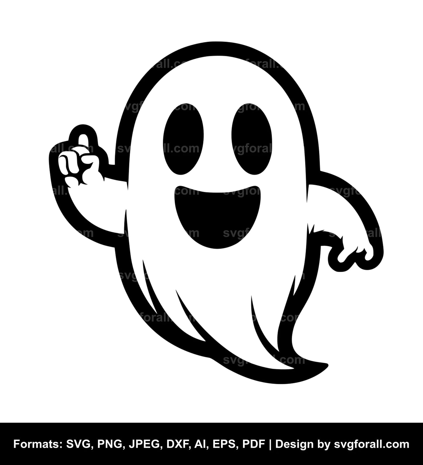 Boy Ghost Black SVG