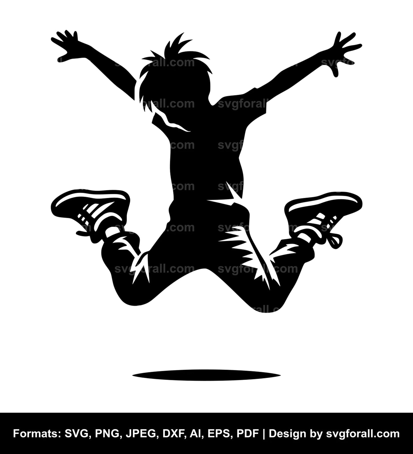 Boy Jumping Clipart SVG