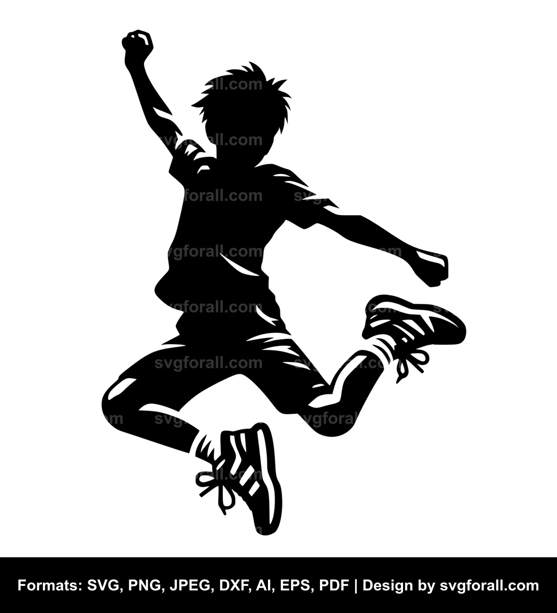 Boy Jumping SVG File