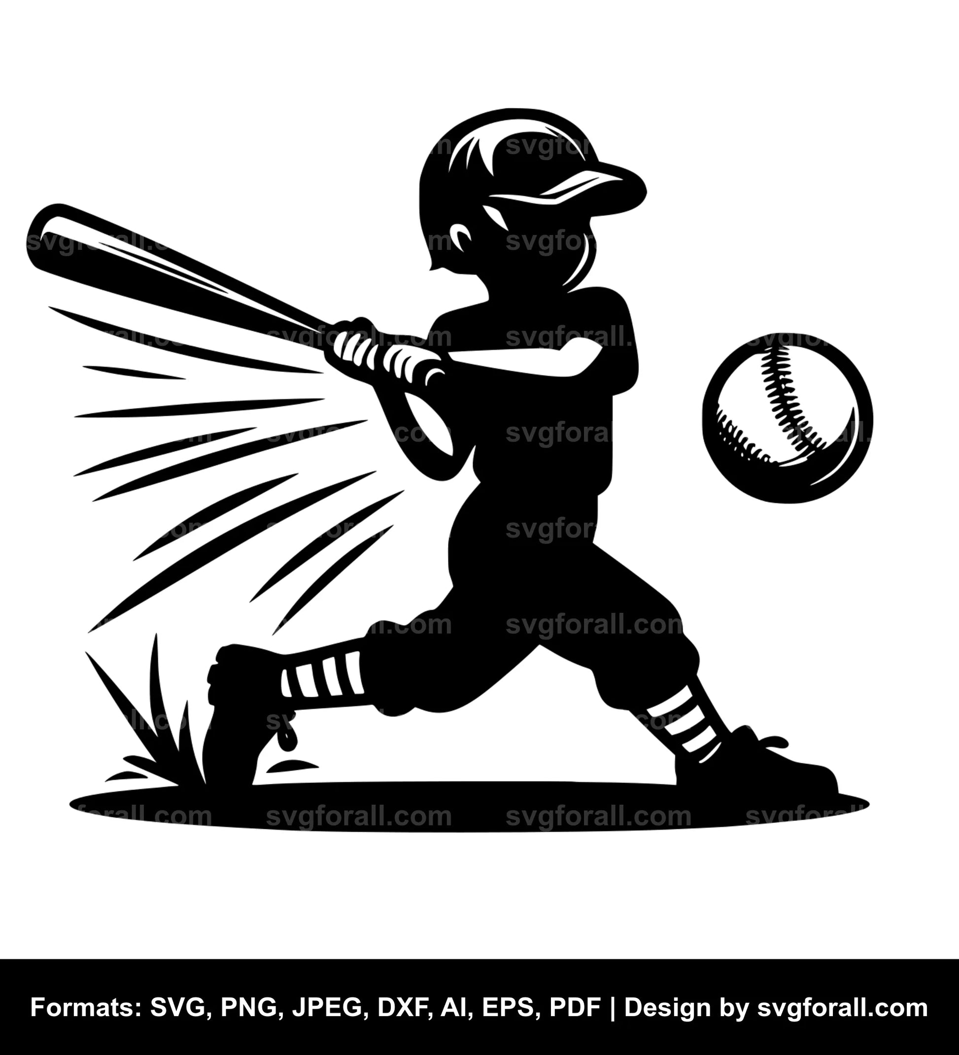 Boy Playing Baseball SVG