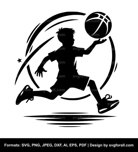 Boy Playing Basketball Cricut SVG