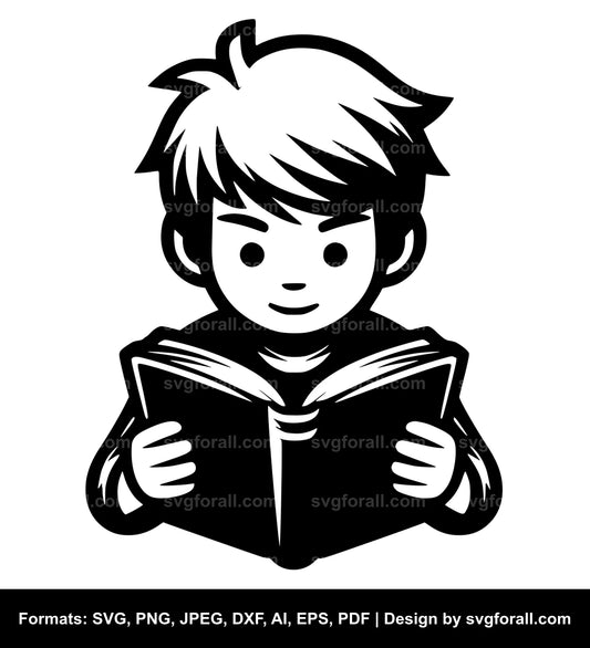 Boy Reading SVG PNG