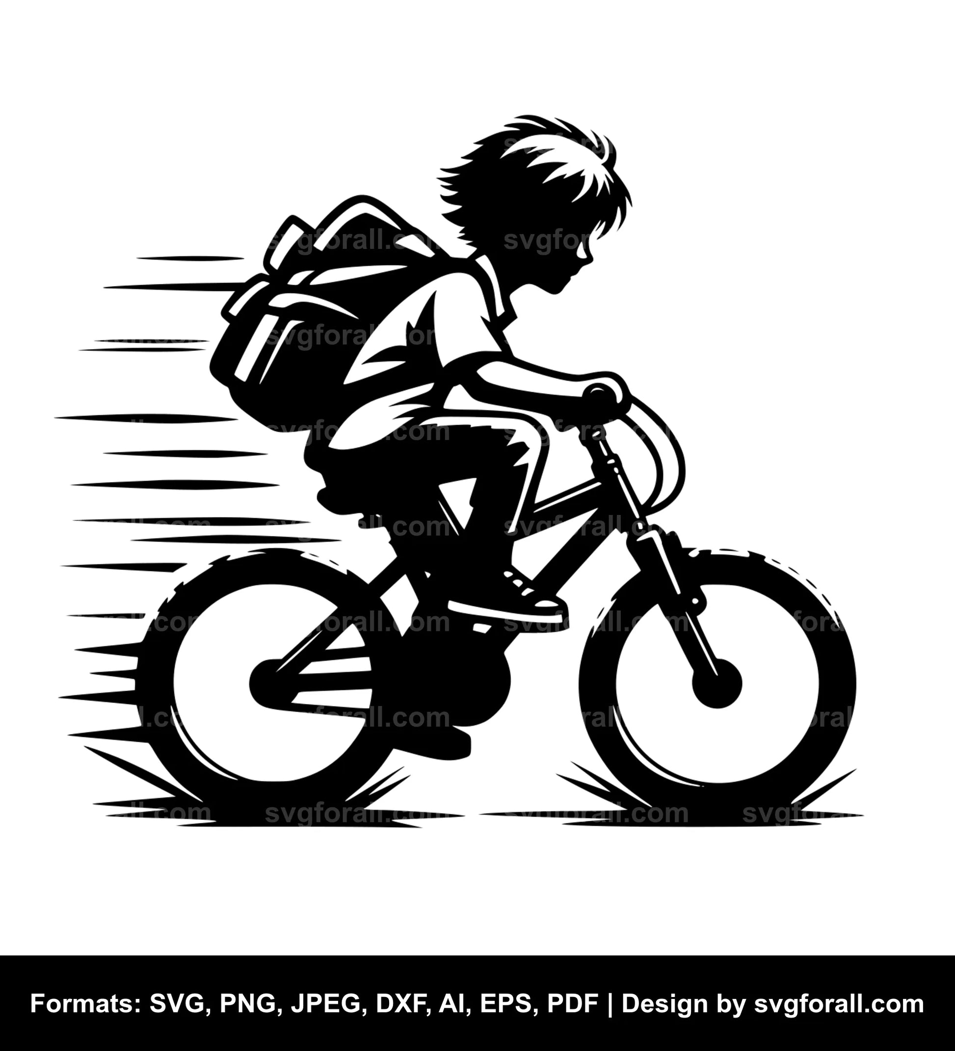 Boy Riding Bike Cricut SVG