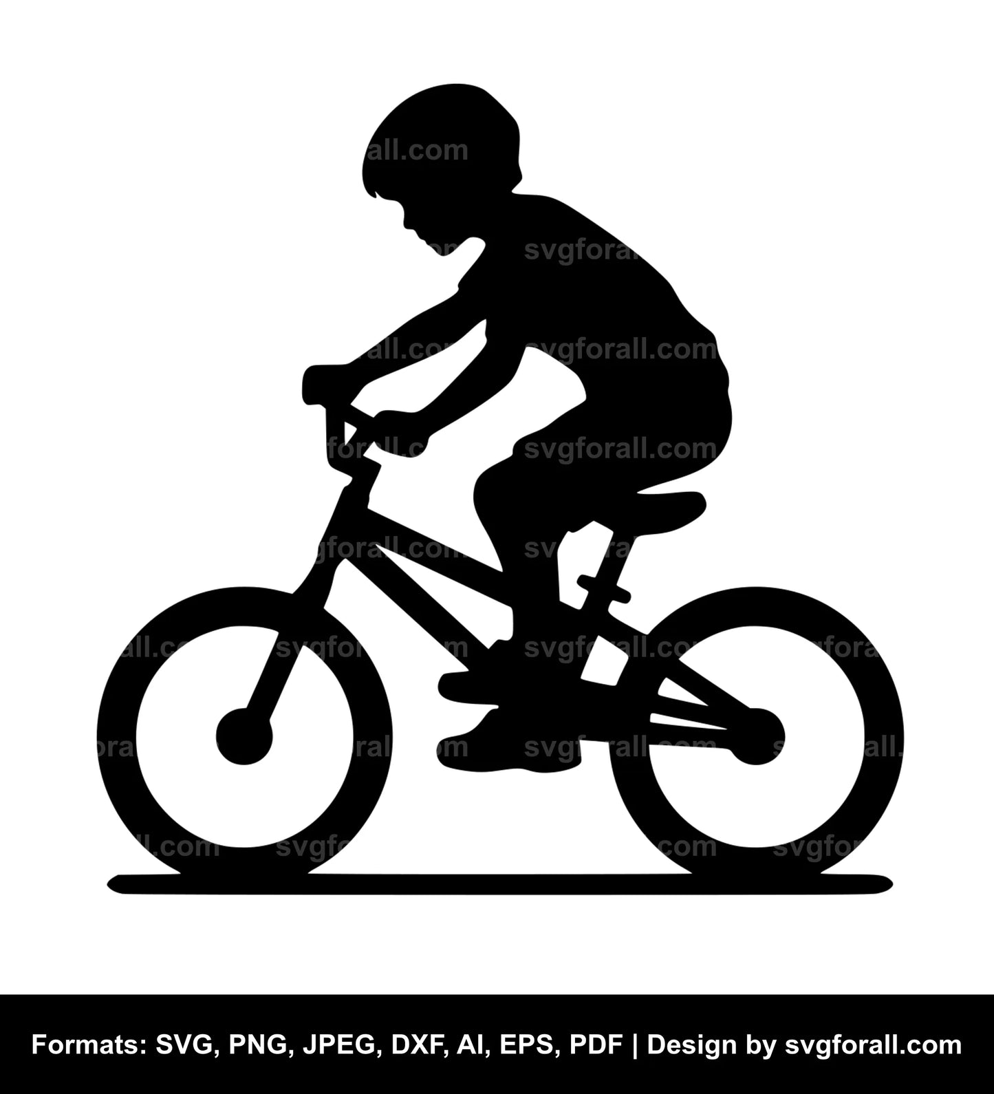 Boy Riding Bike SVG