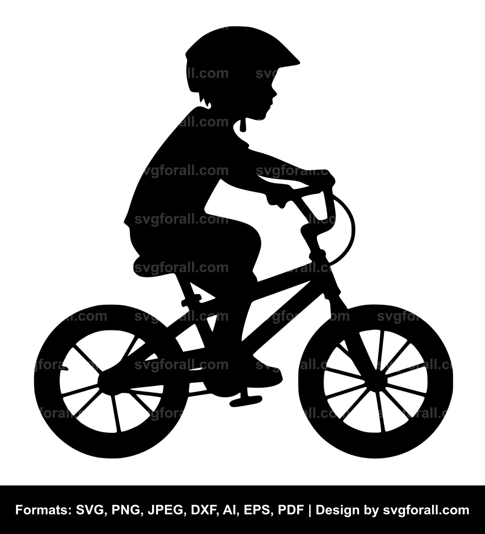 Boy Riding Bike SVG File