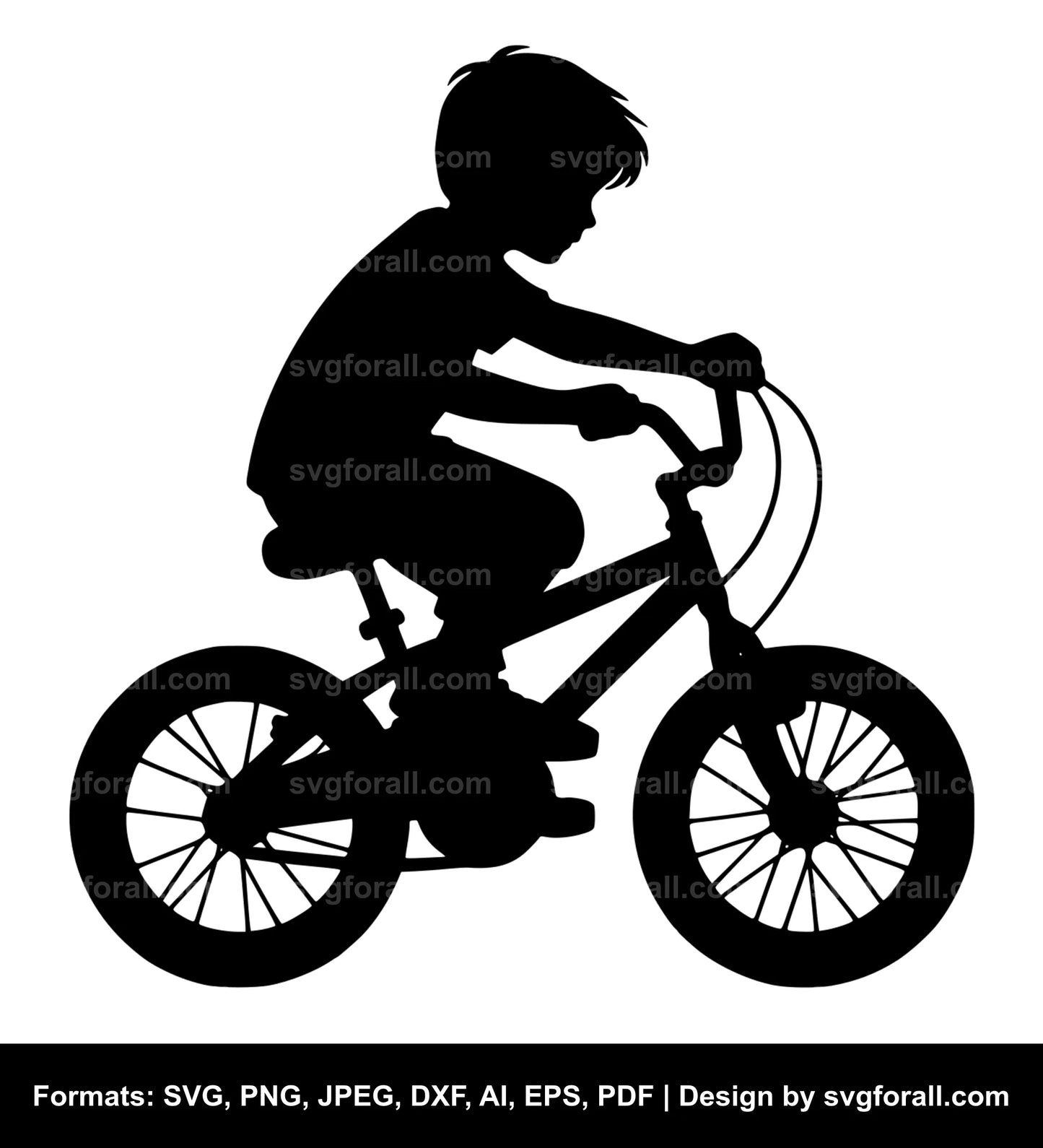 Boy Riding Bike SVG PNG