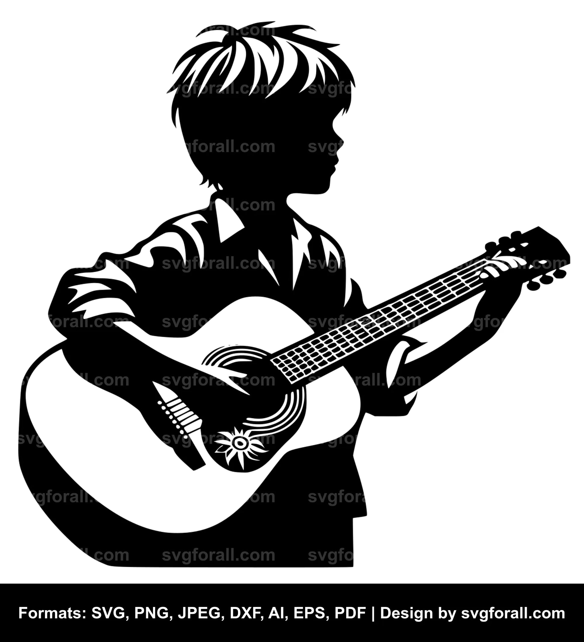 Boy With Guitar Cricut SVG